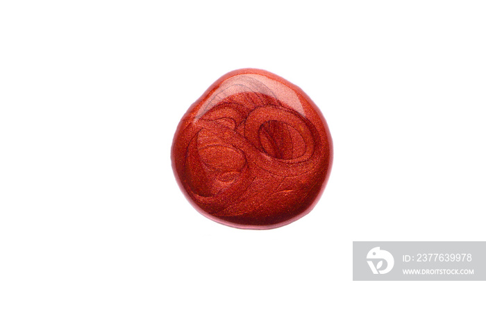 Red blob metallic on white background