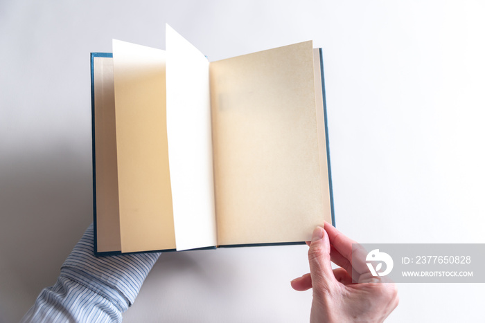 open book as seen from above, copy space, reading, books, education concept, selective focus