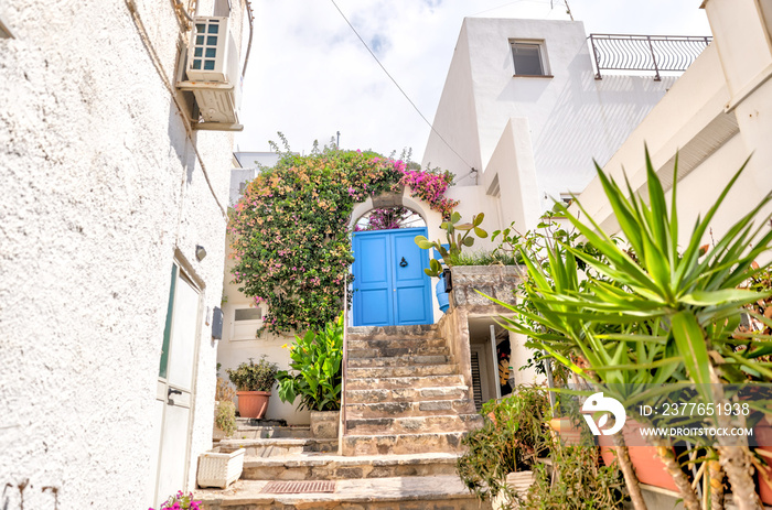 Views on quaint streets of Sant’ Angelo on the island of Ischia in Italy