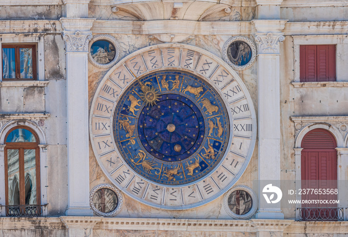 St.Mark’s Clocktower, situated on St.Mark’s Square in Venice, Italy