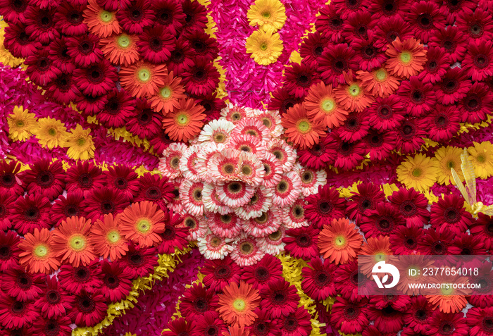 Flowers decoration at the Madeira Flower Festival. Madeira Islands, Portugal