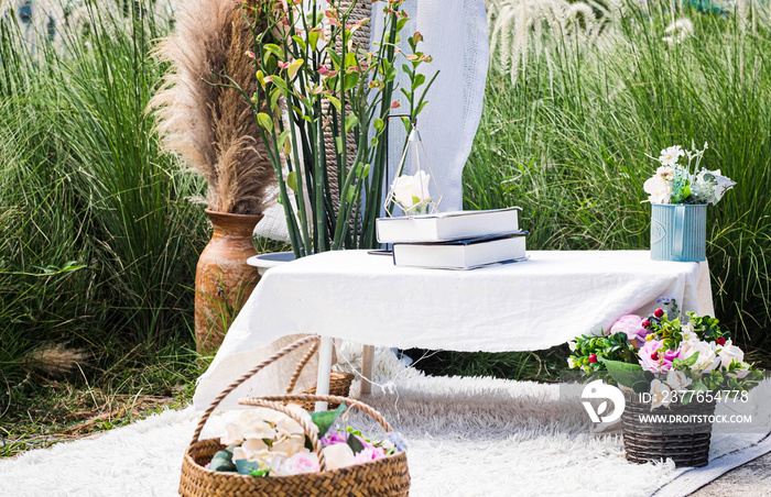 inspiration picnic outdoors, with the dinner table and Picnic setting