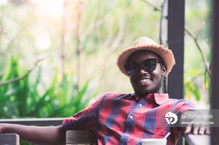 African man smile with happy