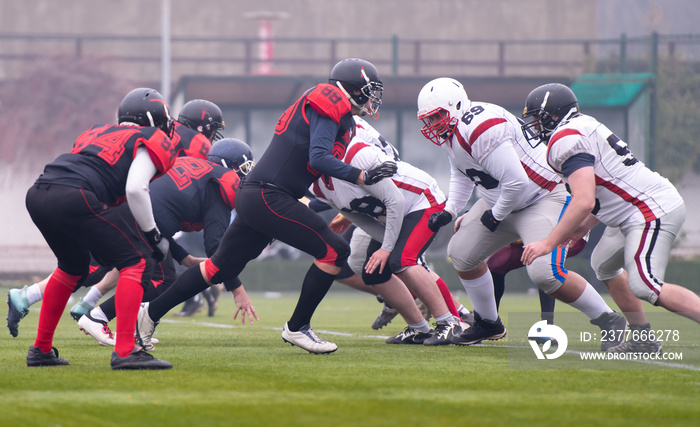 training match of professional american football players