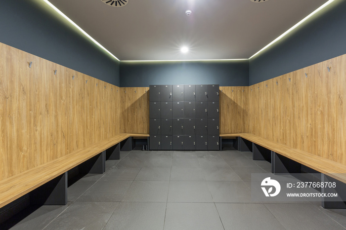 Interior of a changing and locker room