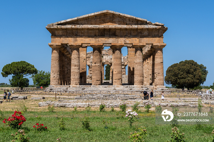 The Temple of Hera at Paestum, an ancient Greek city and UNESCO World Heritage Site, Campania, Italy