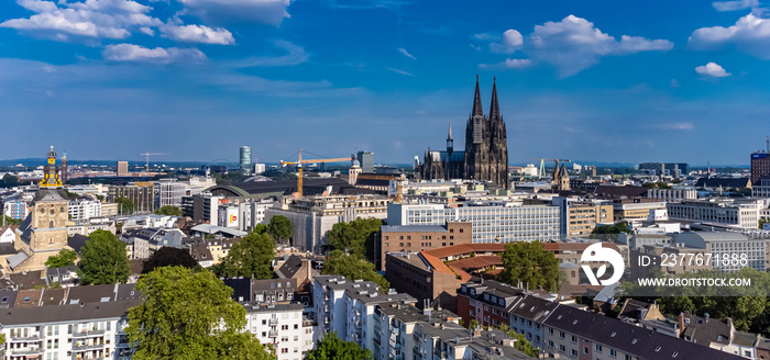 City of Cologne Germany from above with its famous cathedral - travel photography