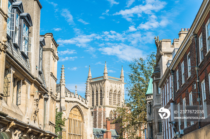 Old Trinity street in Cambridge, UK.