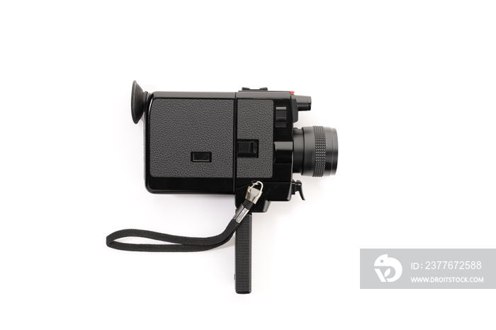 Super 8 movie camera isolated on white background