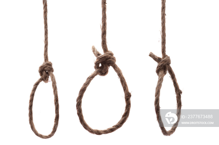 Loop rope hanging, Suicide noose or execution concept