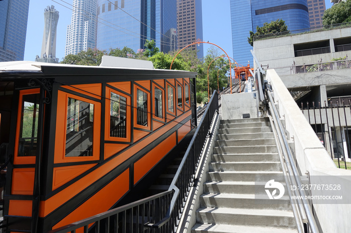 Los Angeles funicular in downtown