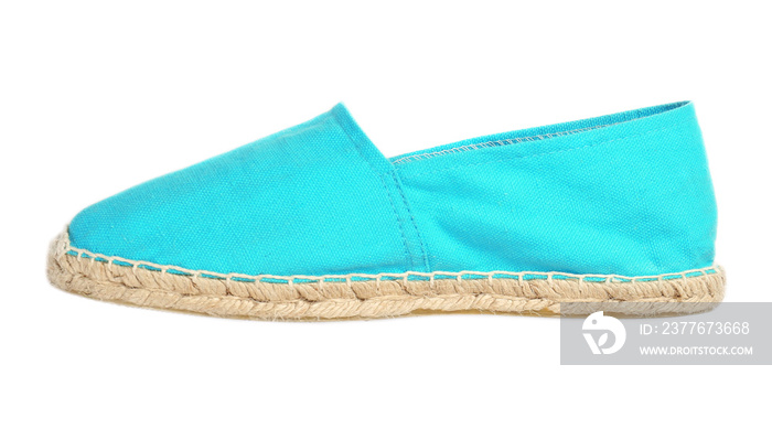 Turquoise espadrille isolated on white