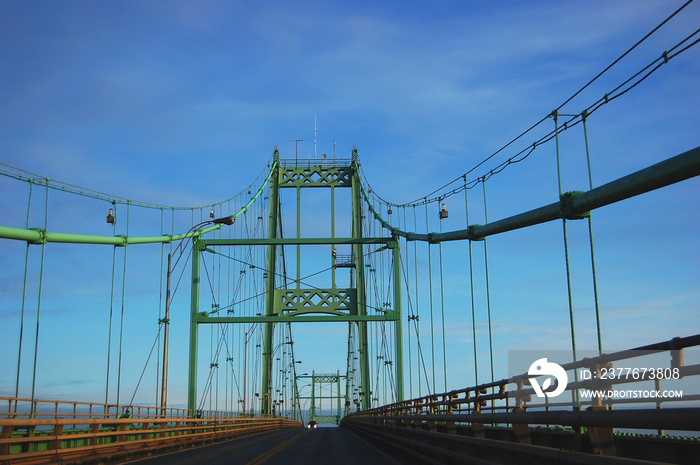 Thousand Islands Bridge across St. Lawrence River. This bridge connects New York State in USA and Ontario in Canada near Thousand Islands.