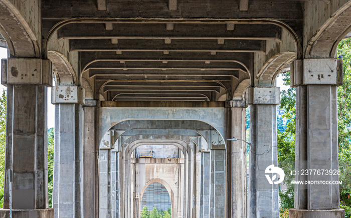 The Hall fo Giants under the Fremont Bridge in Seattle