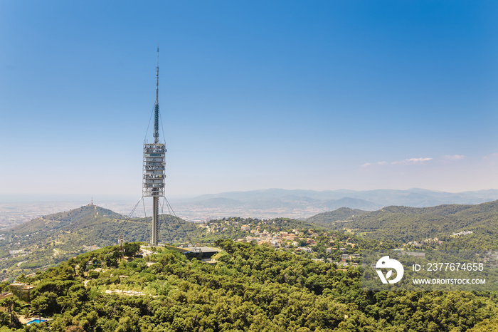 TV tower on top of the mountain in Barcelona