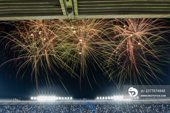 fireworks in the sky stadium Kempis play talleres Vélez