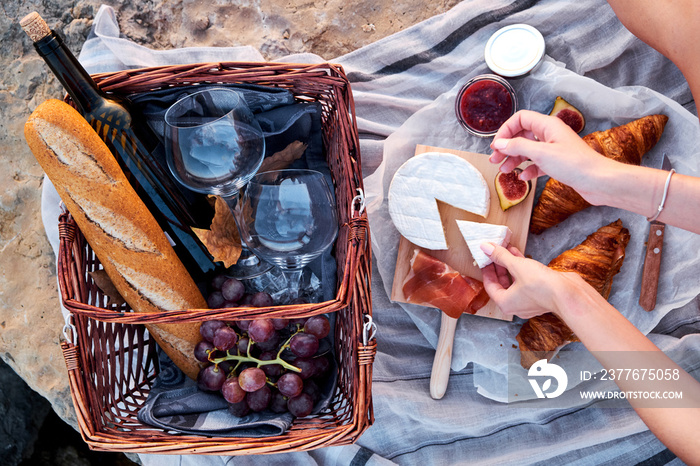 Romatic picnic on the beach