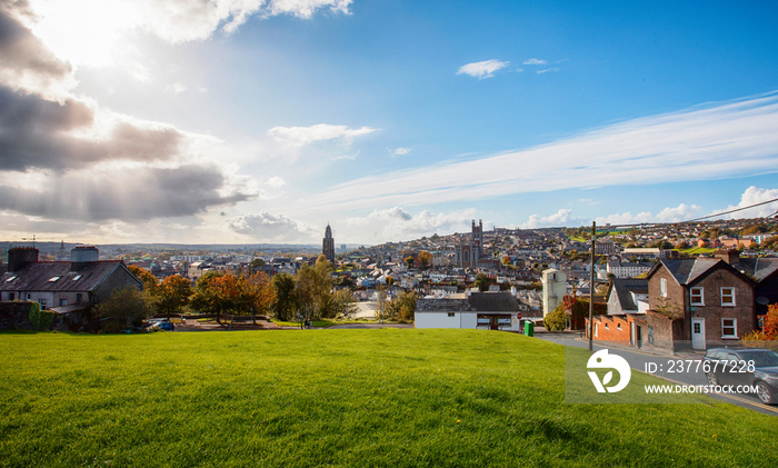 Panorama of old part of Cork, Ireland