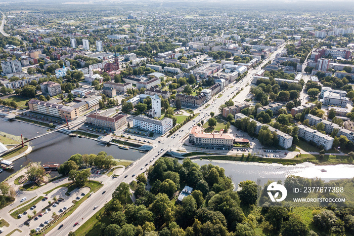 Aerial view of Jelgava city, Latvia