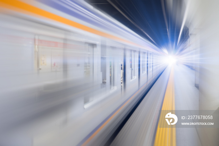 blur hi speed subway underground train fast business transport concept
