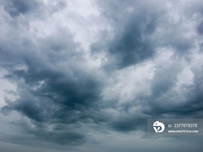 The movement of dark skies and black clouds with rainstorms