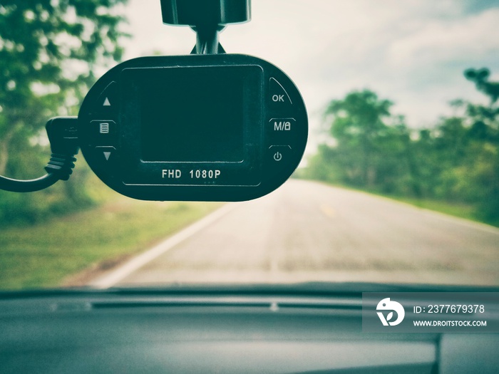 Safety camera car on the road.