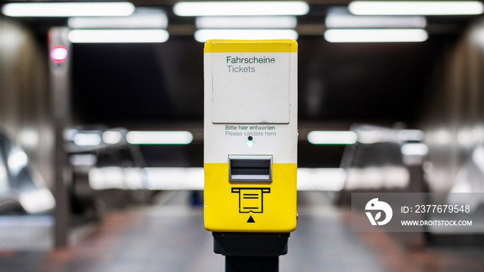 Ticket machine in the Berlin underground, Germany