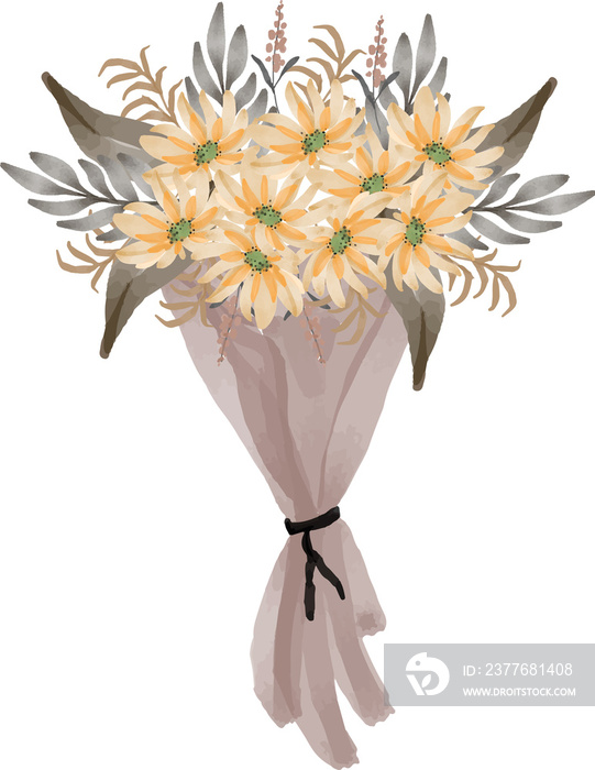 elegant watercolor flower bouquet illustration