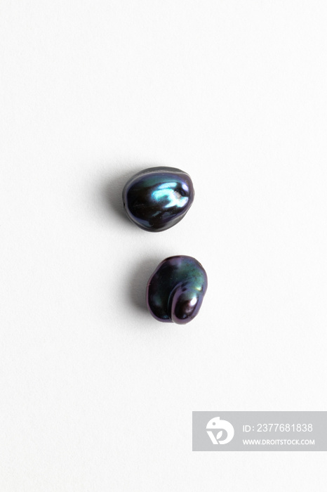 Isolated Dark Freshwater Pearl on White Background