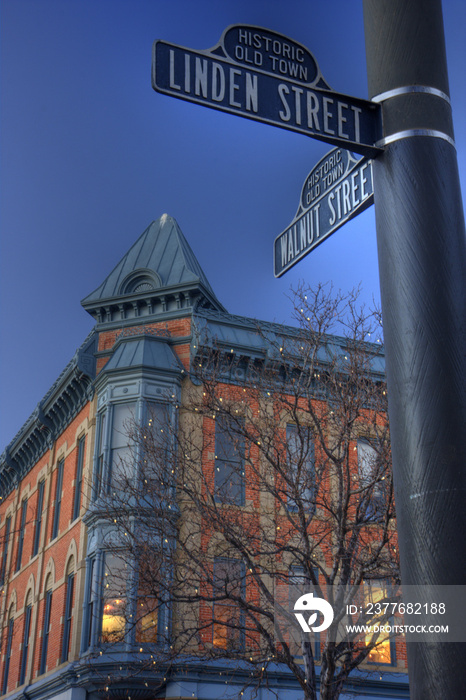 historic old town of Fort Collins, Colorado