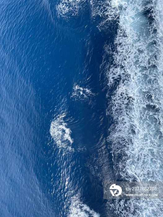 aerial view of blue beach water