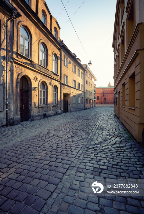 Krakow, Kazimierz District, historic architecture of the former Jewish quarter