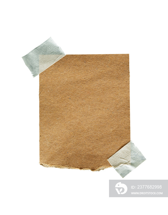 blank brown paper isolated with tape