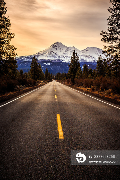 Road to Mount Shasta, California