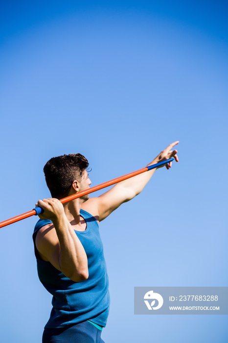 Athlete about to throw a javelin