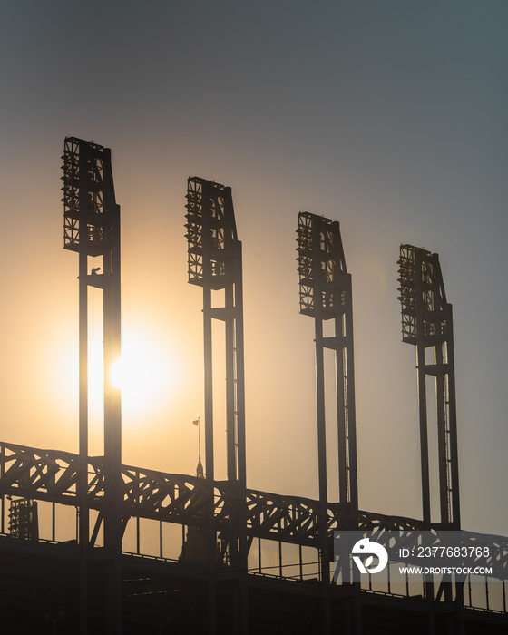 Lights on a baseball field at progressive field