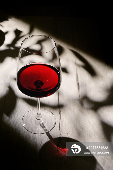 Shadows and Glass Of Dry Red Wine