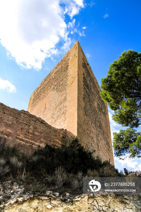 Tower of the castle of La Mola in Novelda