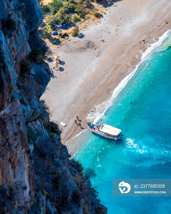 Butterfly Valley ( Kelebekler Vadisi ) view in Fethiye Town of Turkey