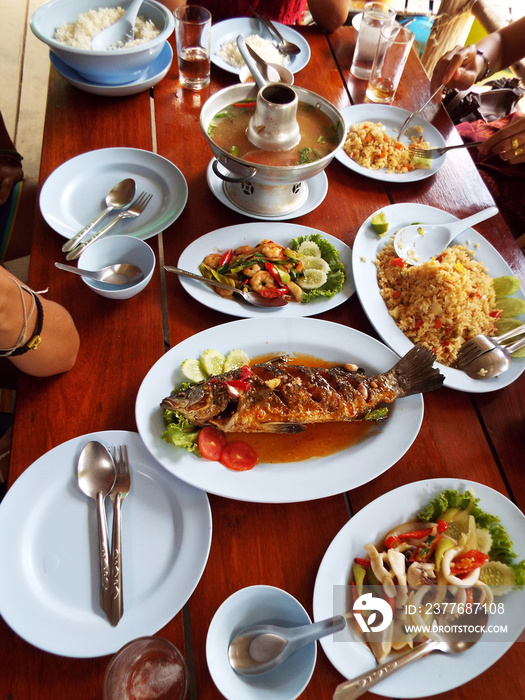 Typical fish food on Koh Chang Island. Thailand