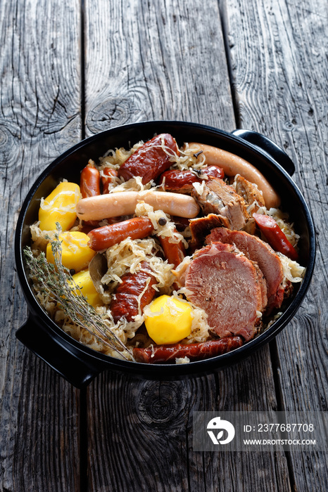 Old fashioned french Alsace dish choucroute garnie