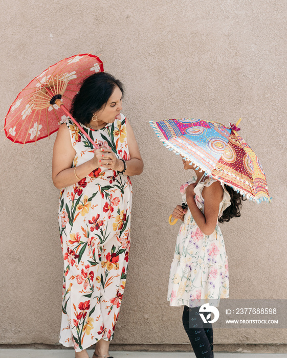 South Asian grandparent and granddaughter together