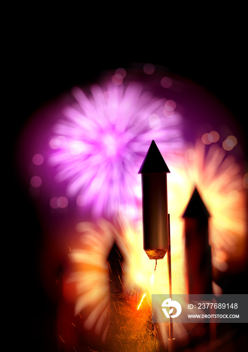 Fireworks Night Bonfire Party Background