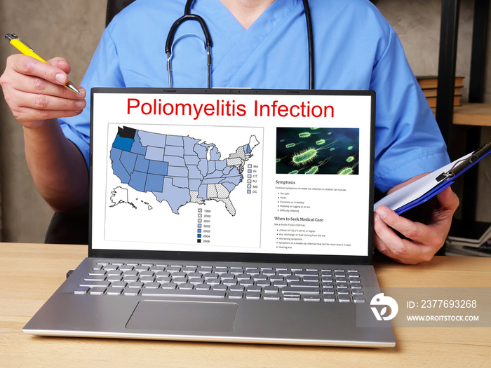 Medical concept meaning Poliomyelitis Infection  with sign on the page.