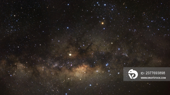 Milky way galaxy with stars and space dust in the universe, Long exposure photograph, with grain.