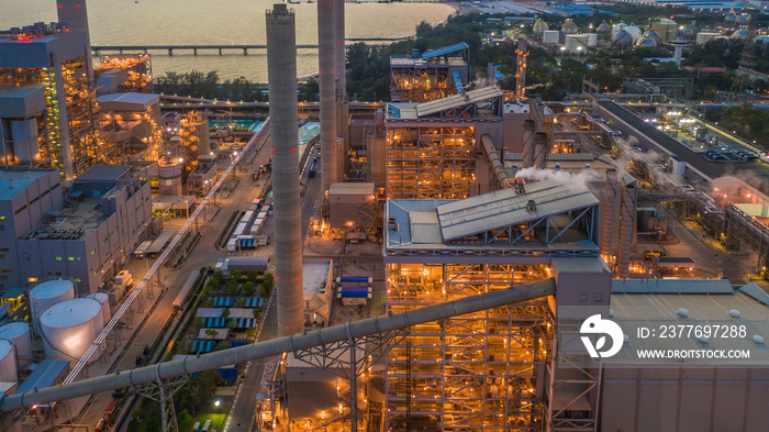 Steel plant, Metallurgical plant, Metallurgical steelmaking factory, Aerial view.