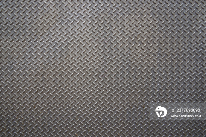 Aluminium, steel or metal plate panel. Old rough aluminium panel with zigzag pattern.