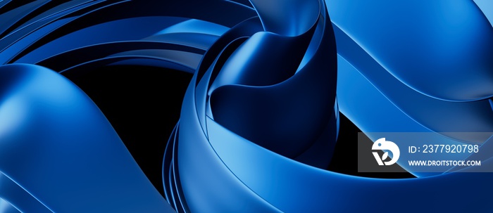 抽象的蓝色波浪背景.3d渲染。