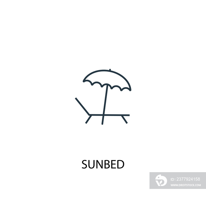 sunbed concept line icon. Simple element illustration