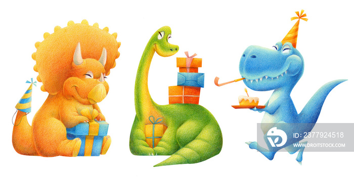 Dinosaurs celebrating birthday